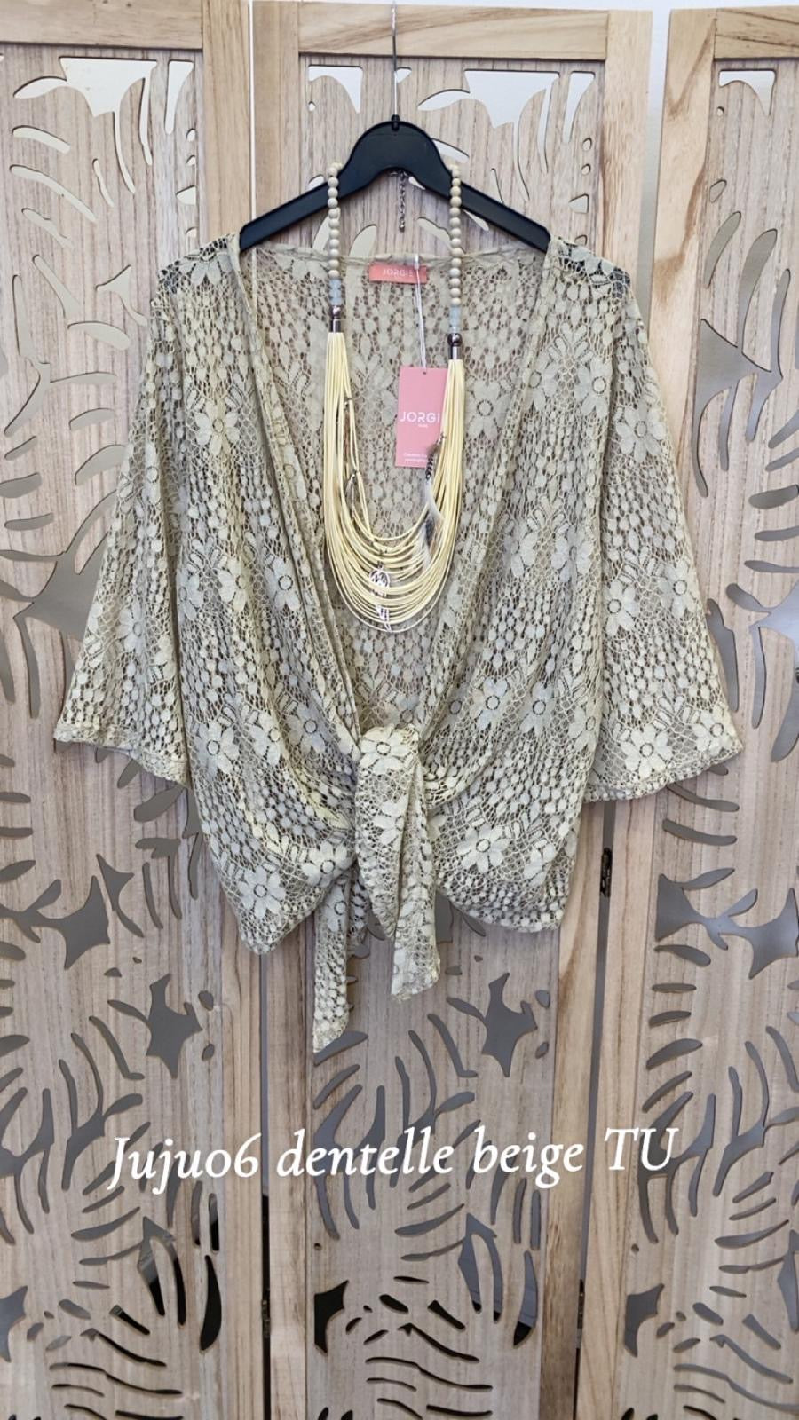 Gilet grande taille en dentelle JUJU06