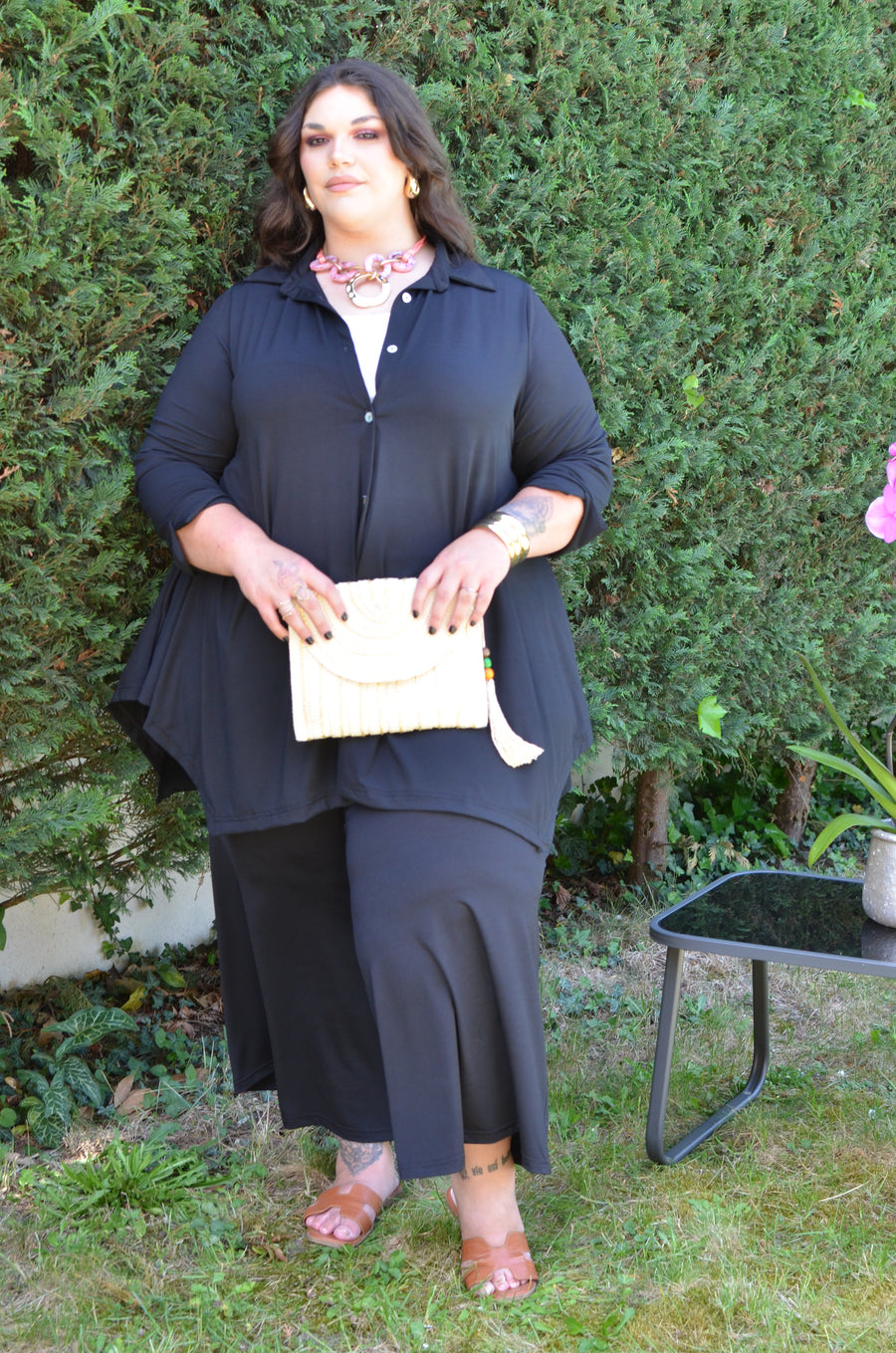 Chemise grande taille en Maille fluide unie KATCH01 - 4 COULEURS !