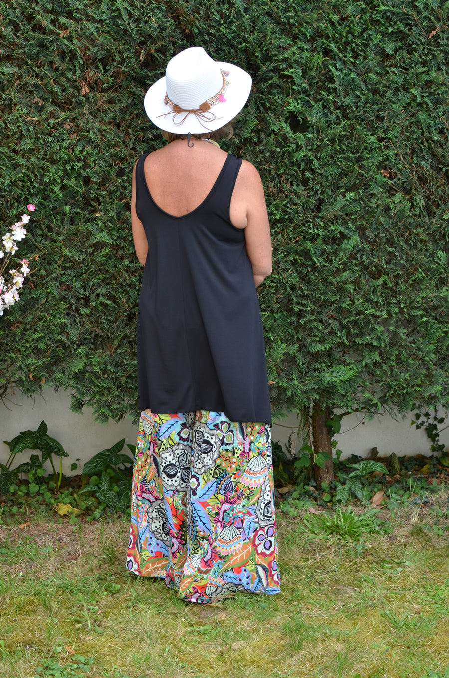 Pantalon grande taille en maille fluide imprimée NOUVEAUX MIR02K2