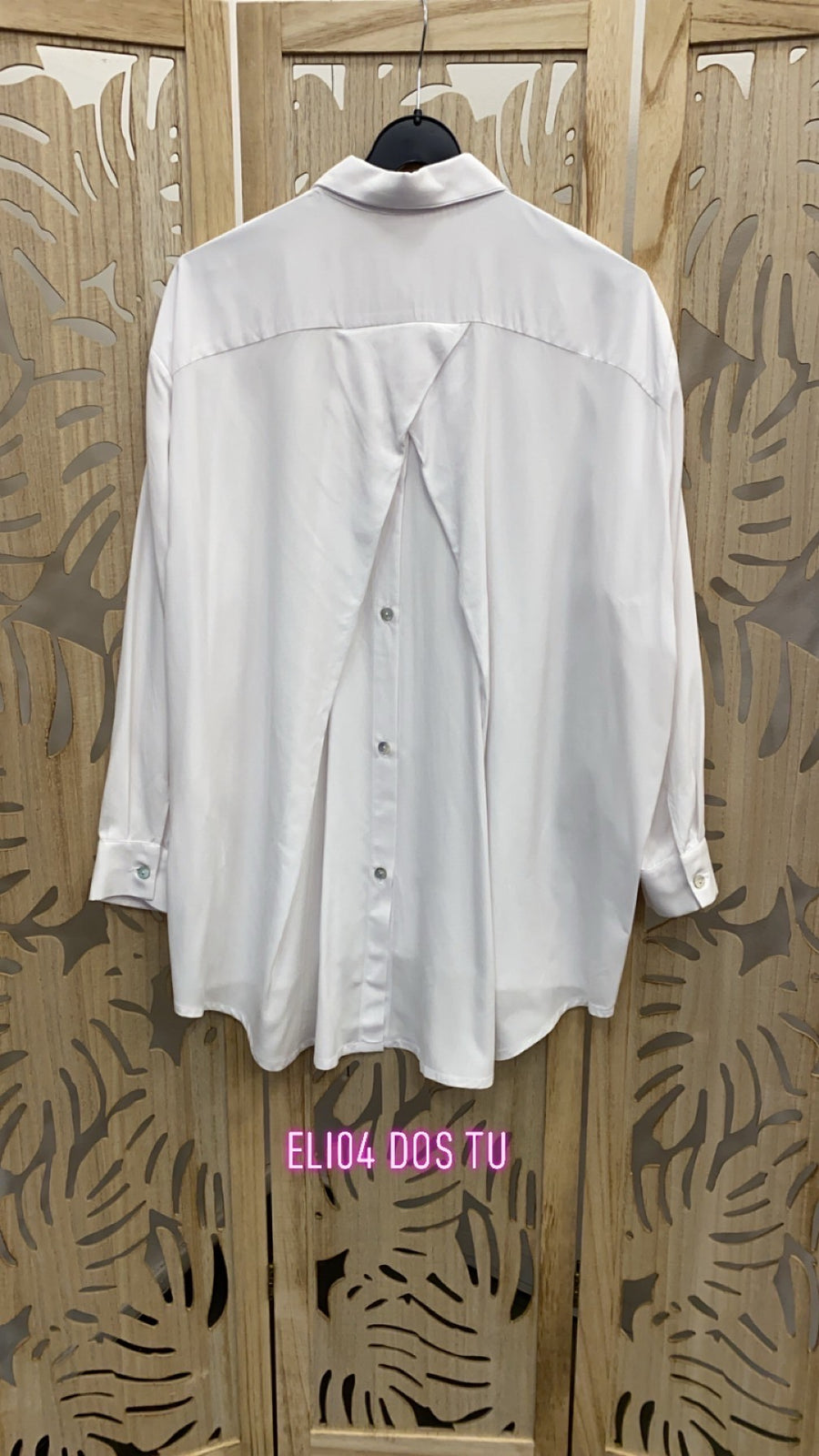 chemise grande taille dos boutonné en semi coton blanc ELI04