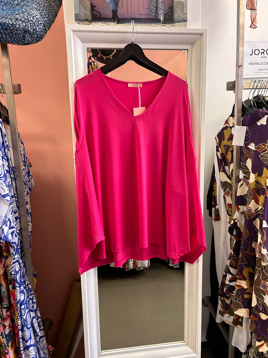Débardeur grande taille en maille unie KATTD01 Nouvelle couleur FUSCHIA AMANDE !!
