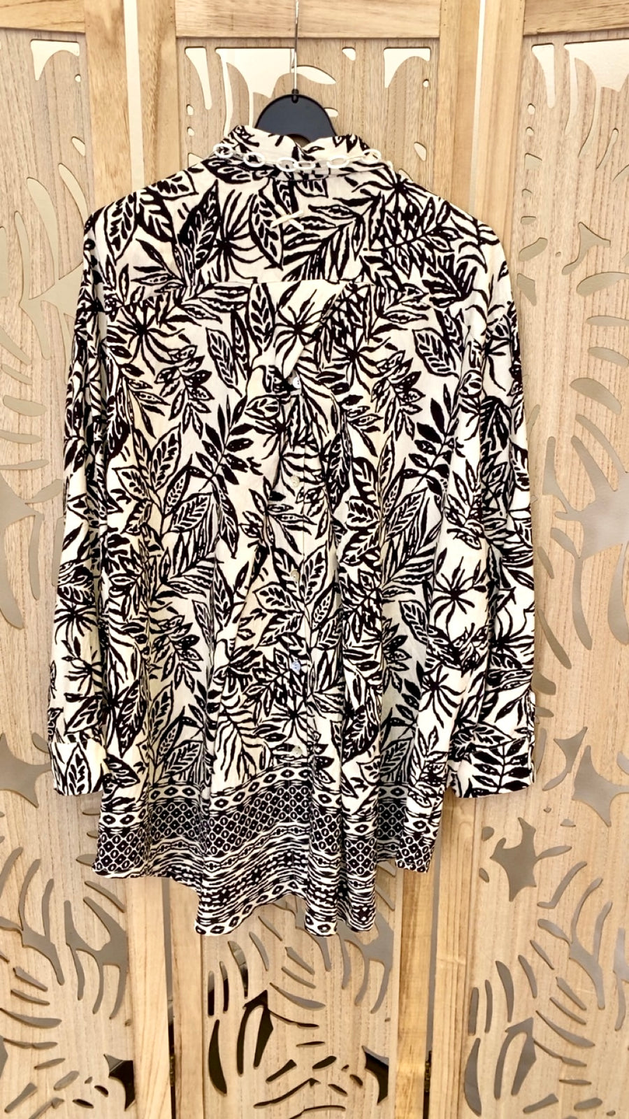 Chemise grande taille dos boutonné en viscose imprimé Fleur Base ELI13