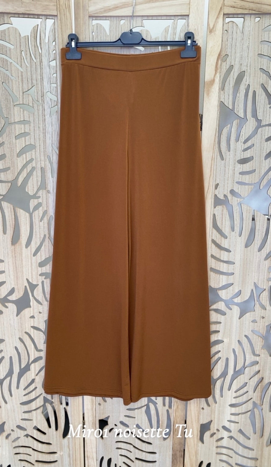 Pantalon grande taille fluide uni pitch MIR01 Noir/Marine/Bleu royal/Sapin/Noisette/Brique/ Gris acier