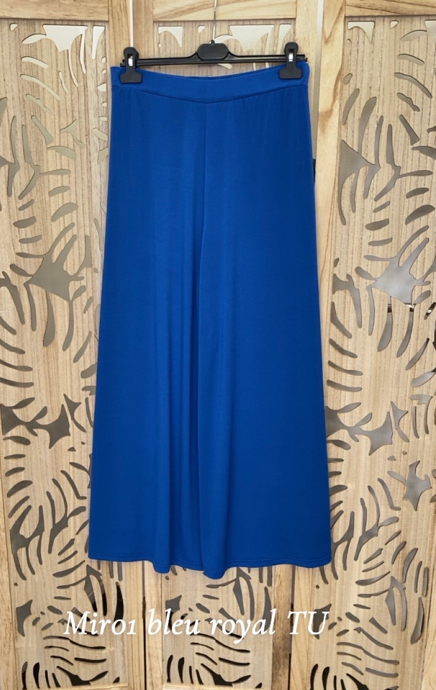 Pantalon grande taille fluide uni pitch MIR01 Noir/Marine/Bleu royal/Sapin/Noisette/Brique/ Gris acier