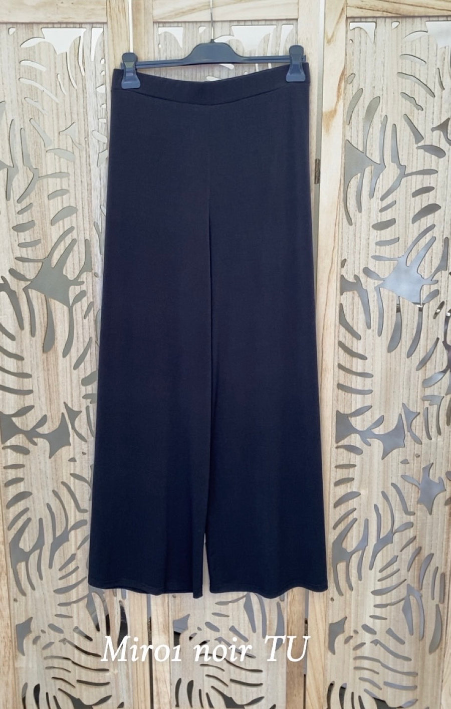 Pantalon grande taille fluide uni pitch MIR01 Noir/Marine/Bleu royal/Sapin/Noisette/Brique/ Gris acier