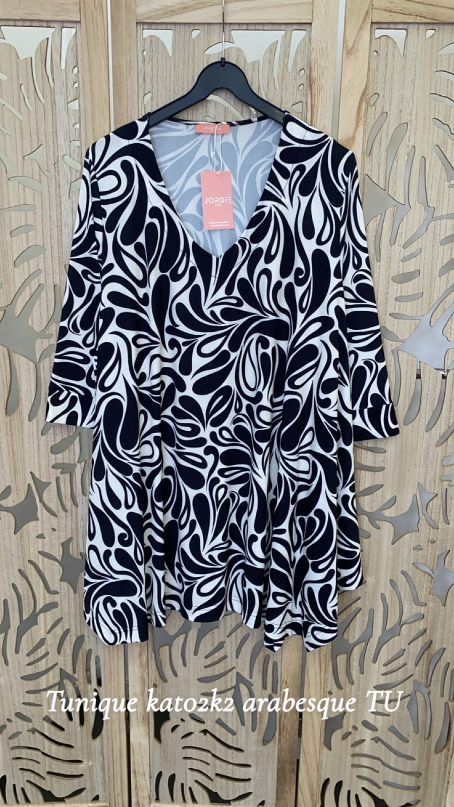 Tunique grande taille en maille fluide imprimée Arabesque KAT02K2