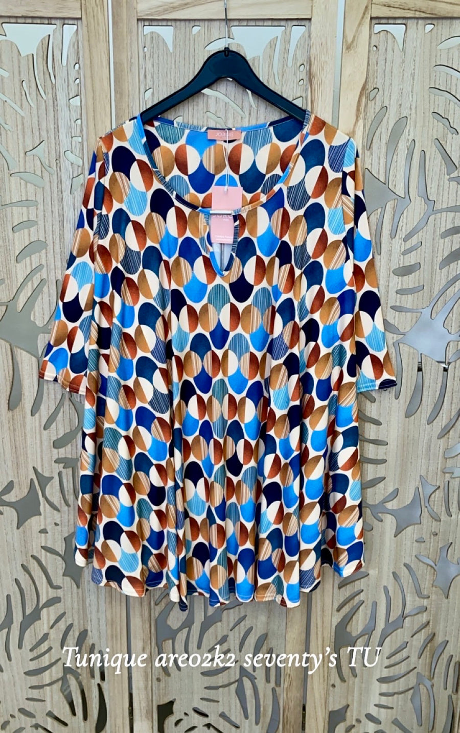 Tunique grande taille en maille imprimée Seventies ARE02K2