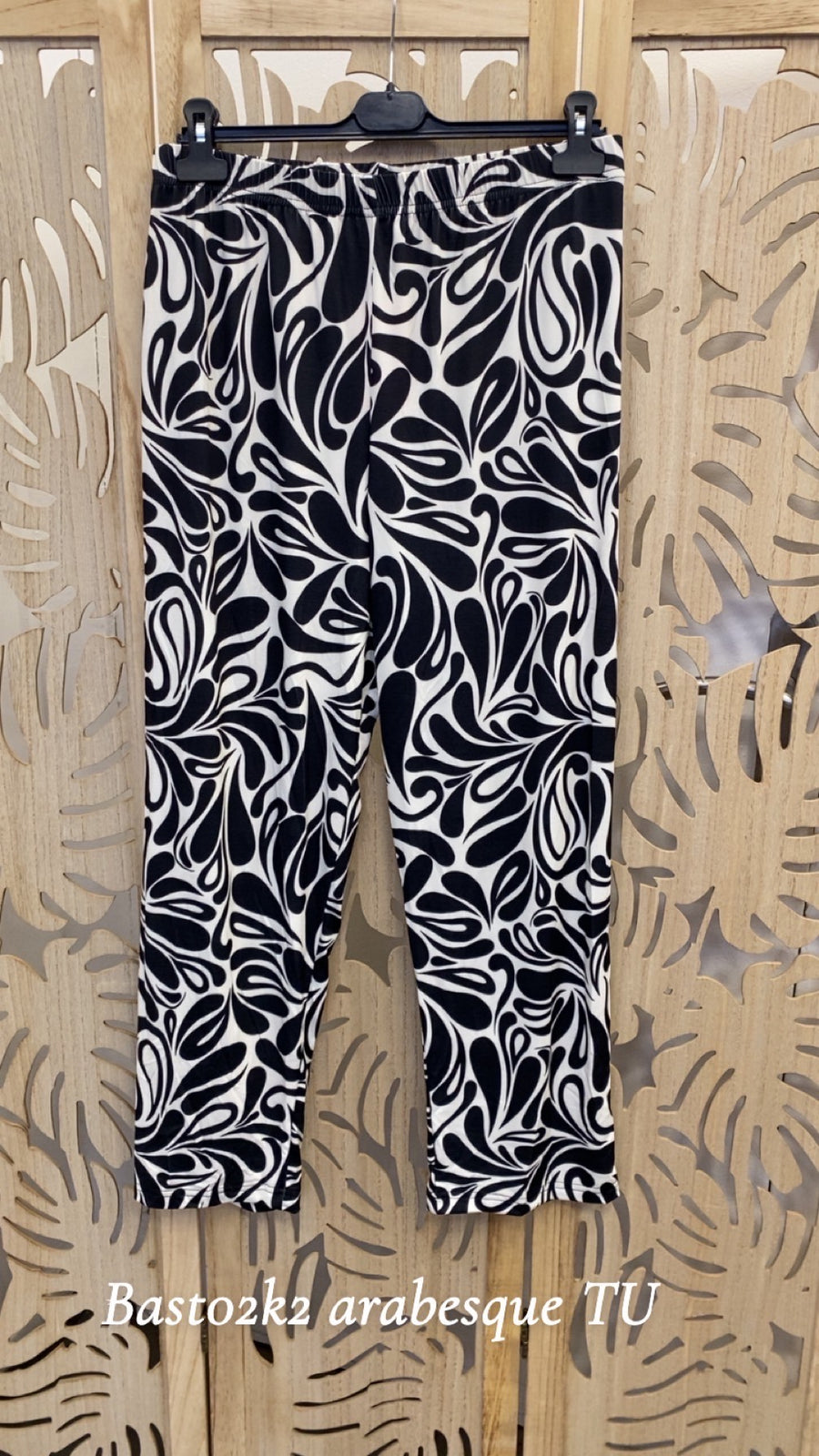 Pantalon grande taille en maille imprimé Arabesque BAST02K2