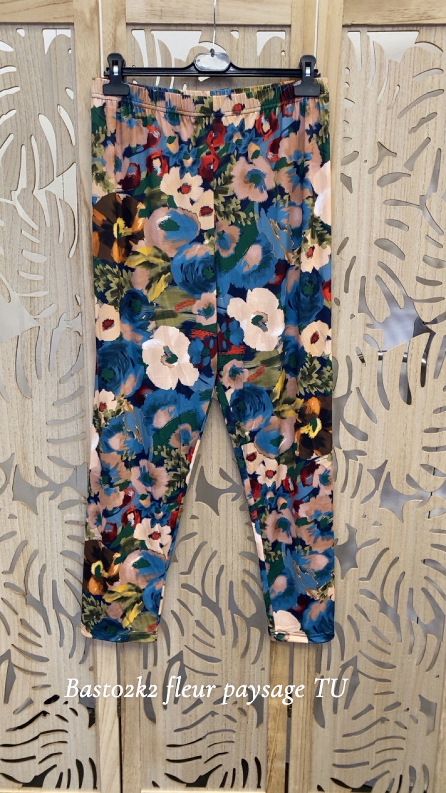 Pantalon grande taille en maille imprimé Paysage BAST02K2