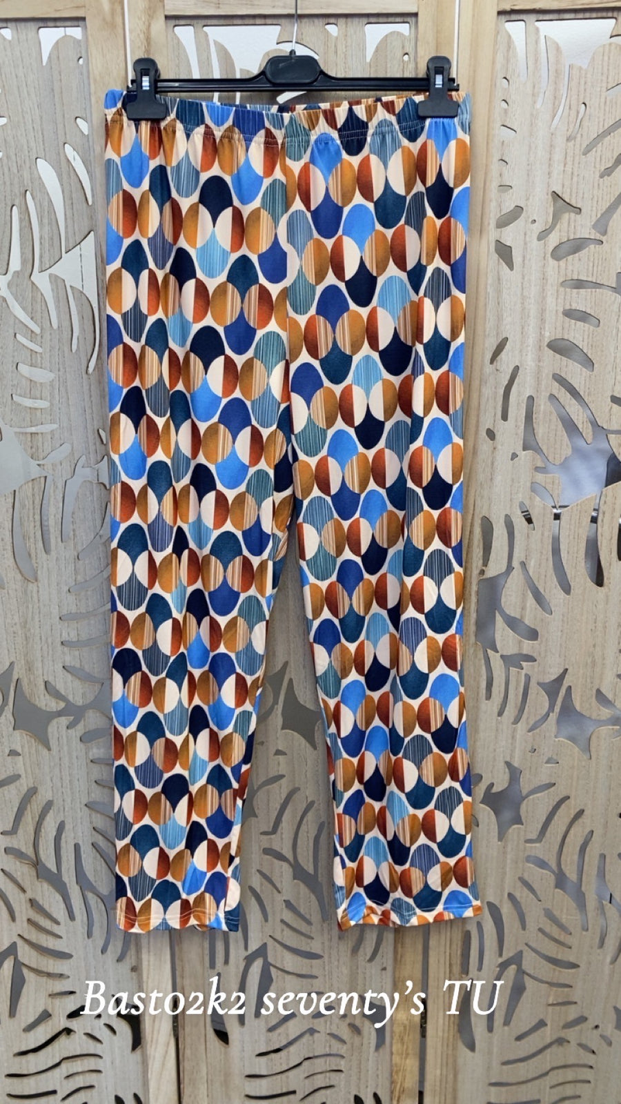 Pantalon grande taille en maille imprimé Seventies BAST02K2