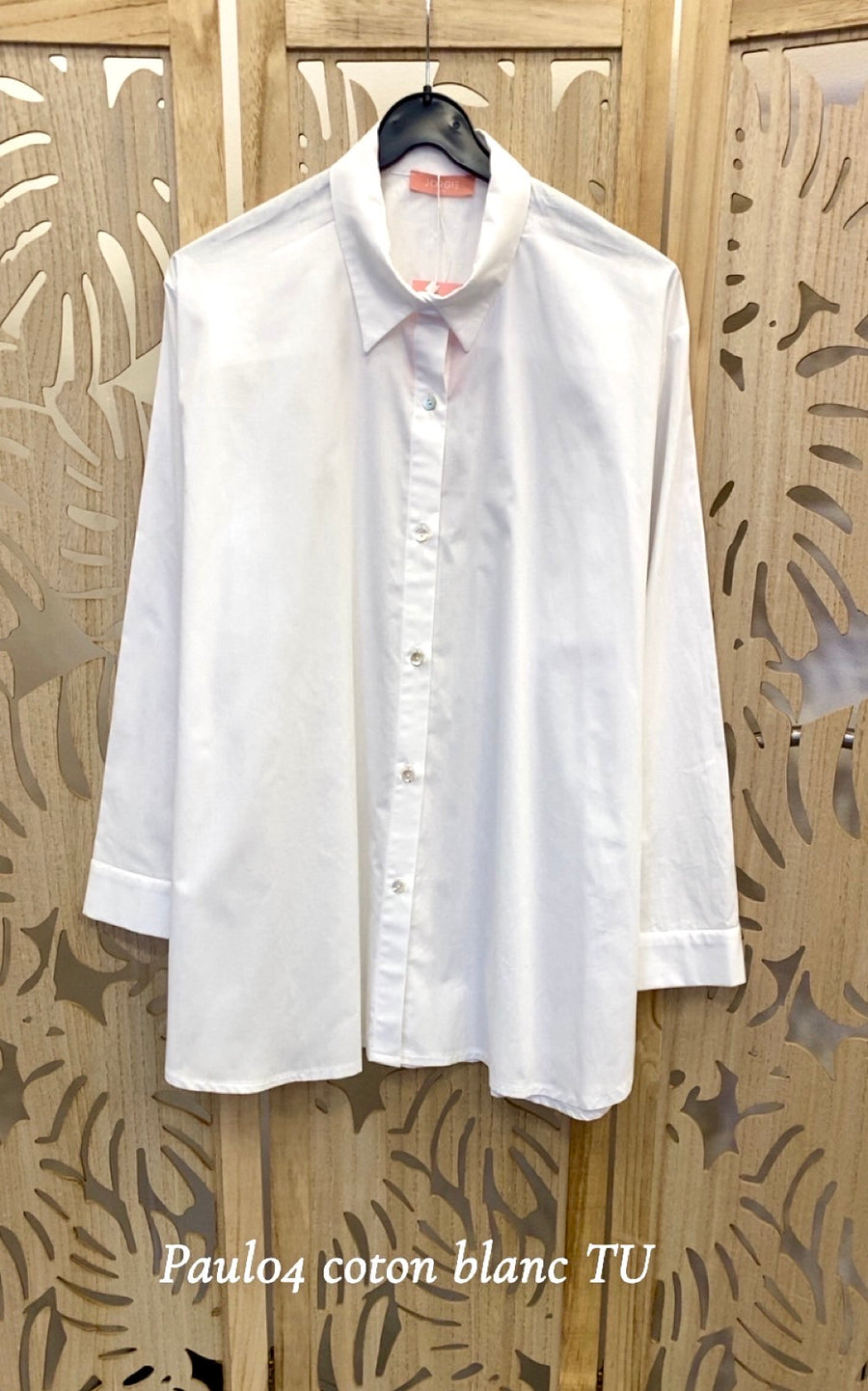 Chemise grande taille en coton blanc Paul04