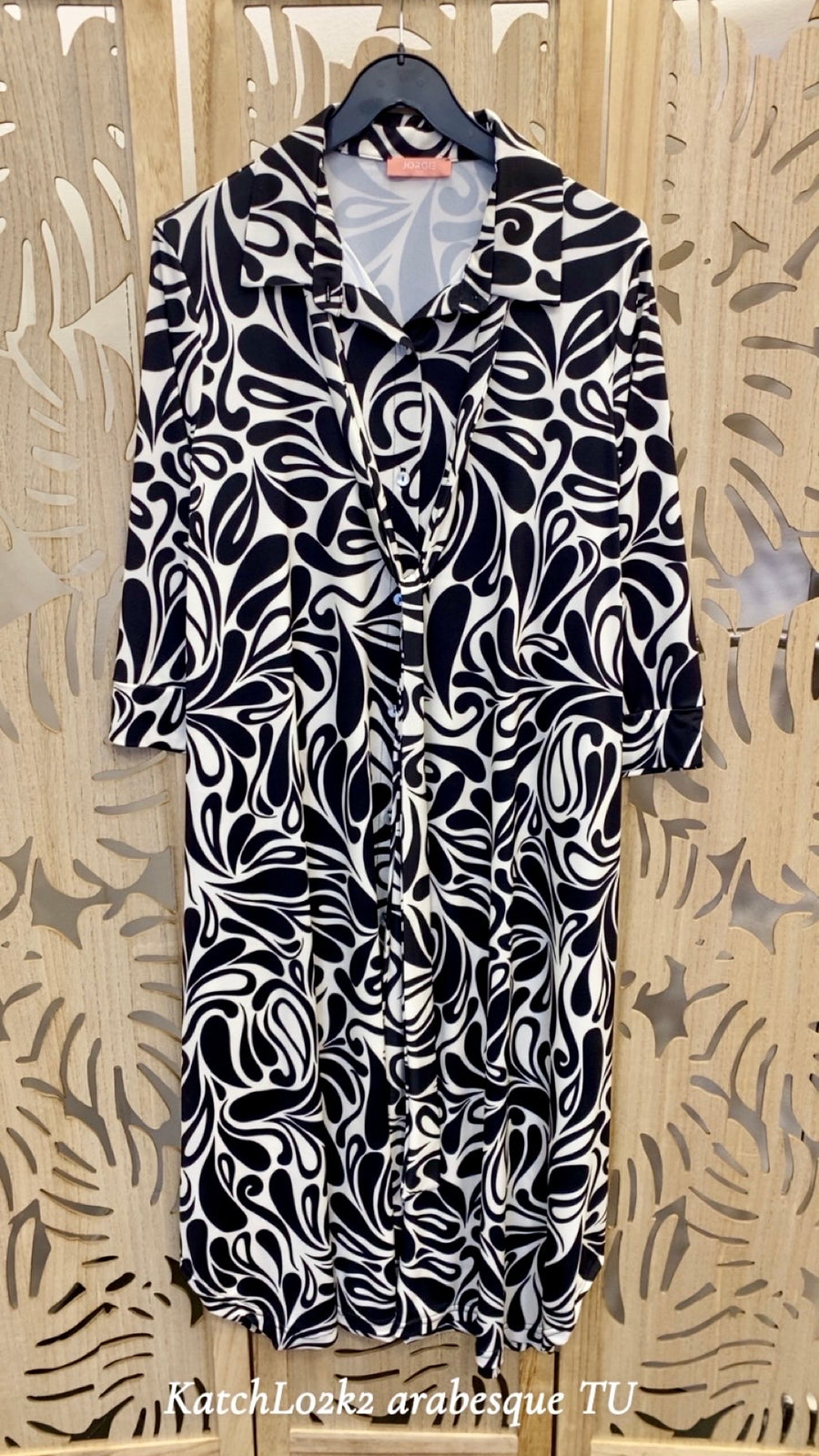 Robe chemise grande taille façon maille imprimée fluide Arabesque KATCHL02K2