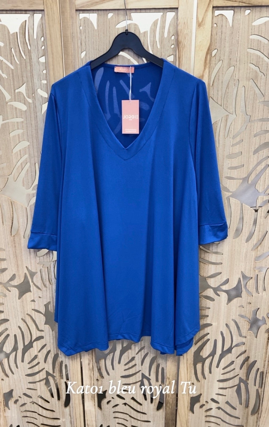 Tunique grande taille maille unie KAT01  Noir/Marine/Bleu royal/Sapin/Noisette/Brique/Gris