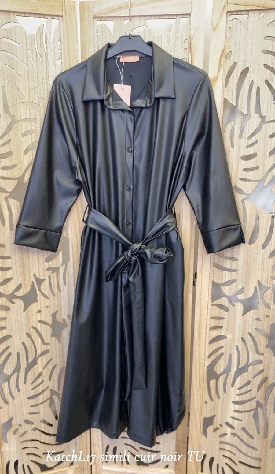 Robe chemise grande taille simili cuir KATCHL17