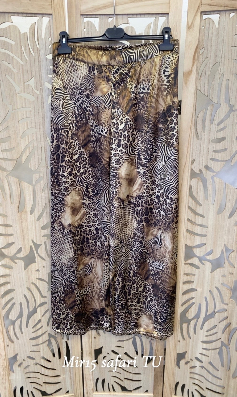 Pantalon grande taille en velours imprimé Safari MIR15