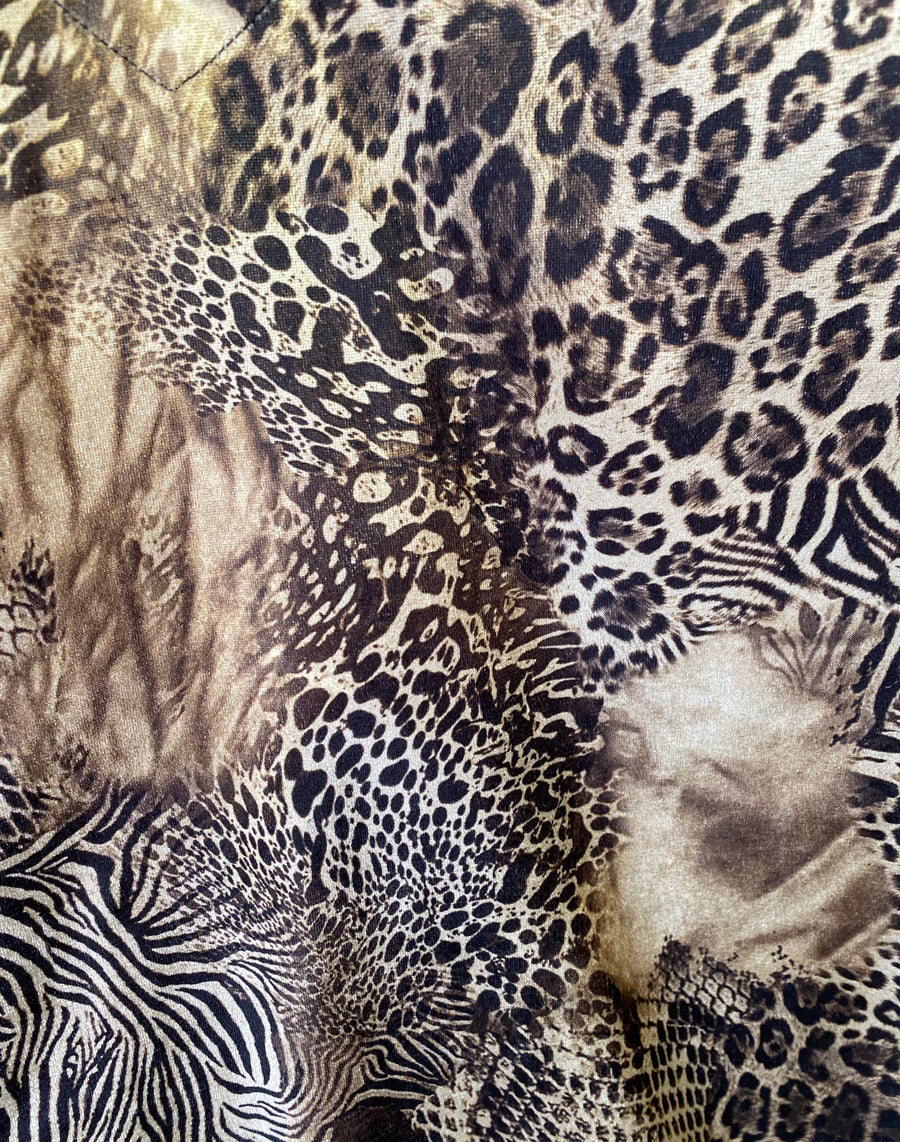Top grande taille en velours imprimé Safari KATT15