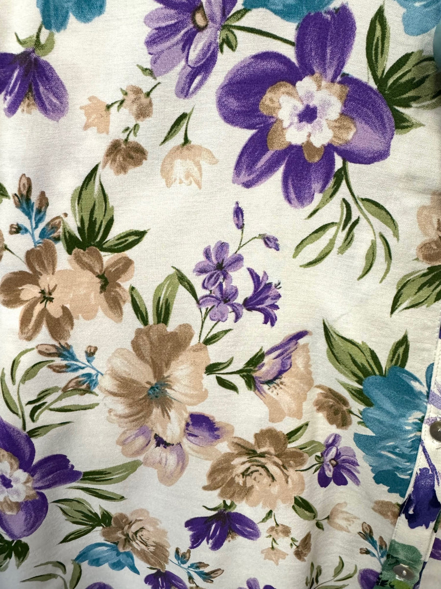 Robe longue grande taille en viscose imprimé fleur lilas AIMEG13 2 couleurs !