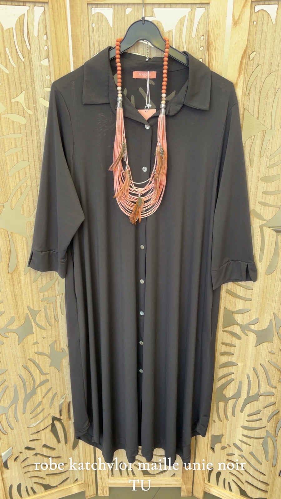 Robe chemise grande taille en Maille unie KATCHVL01 - 4 COULEURS