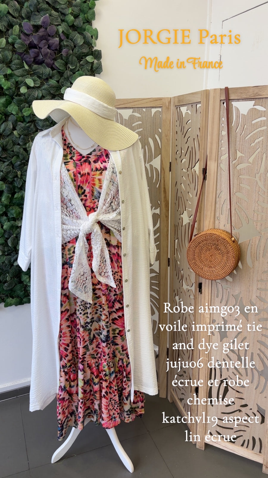Robe longue grande taille en voile imprimé Tie and Dye AIMEG03