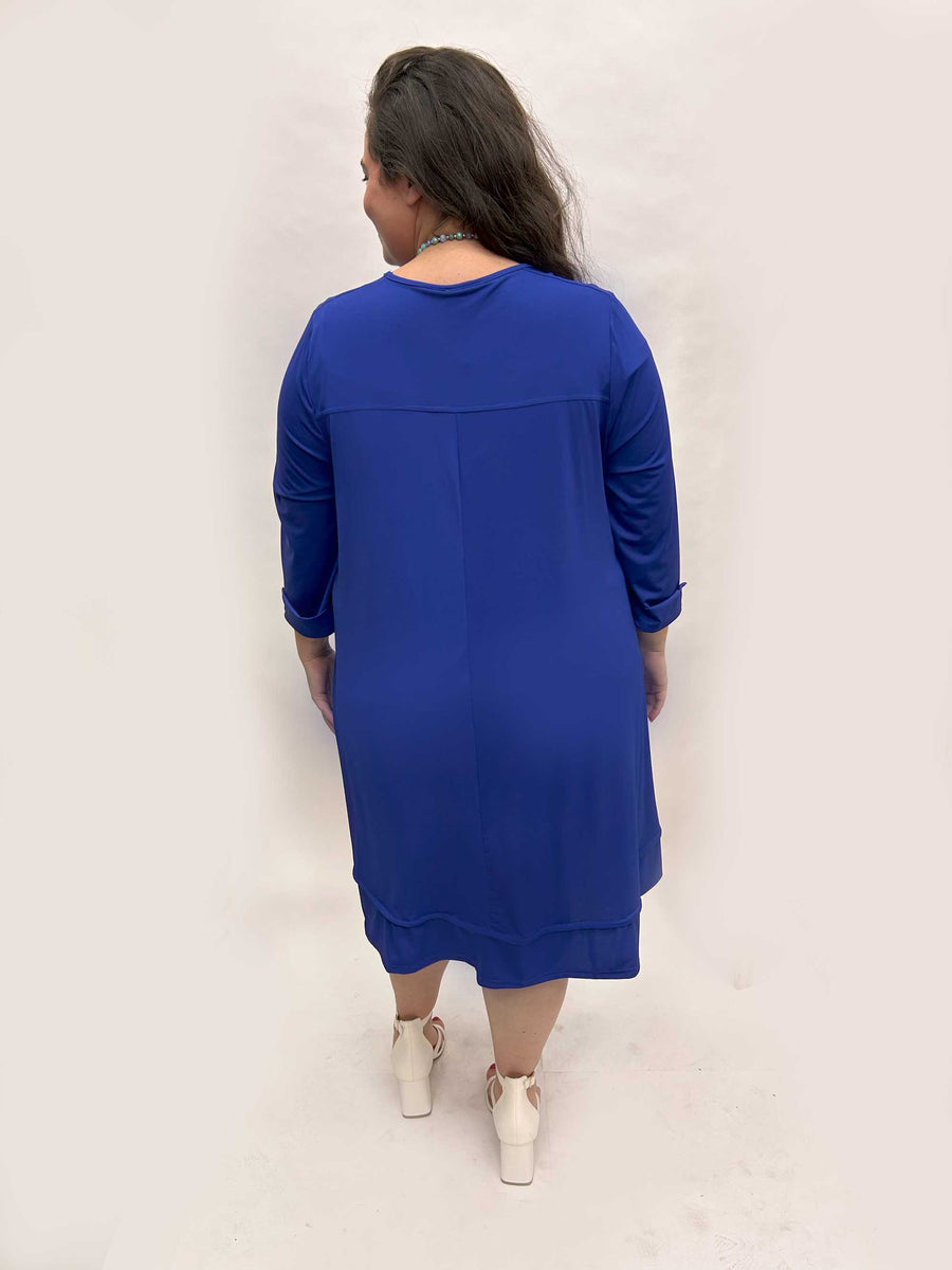 Robe grande taille en maille unie fluide DOM01 NEW!! Noir/marine/royal/anis