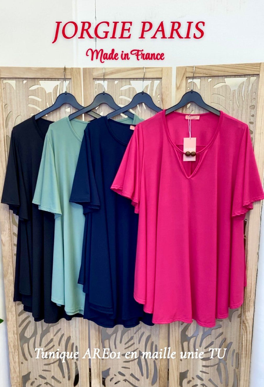 tunique grande taille en maille unie fluide ARE01K