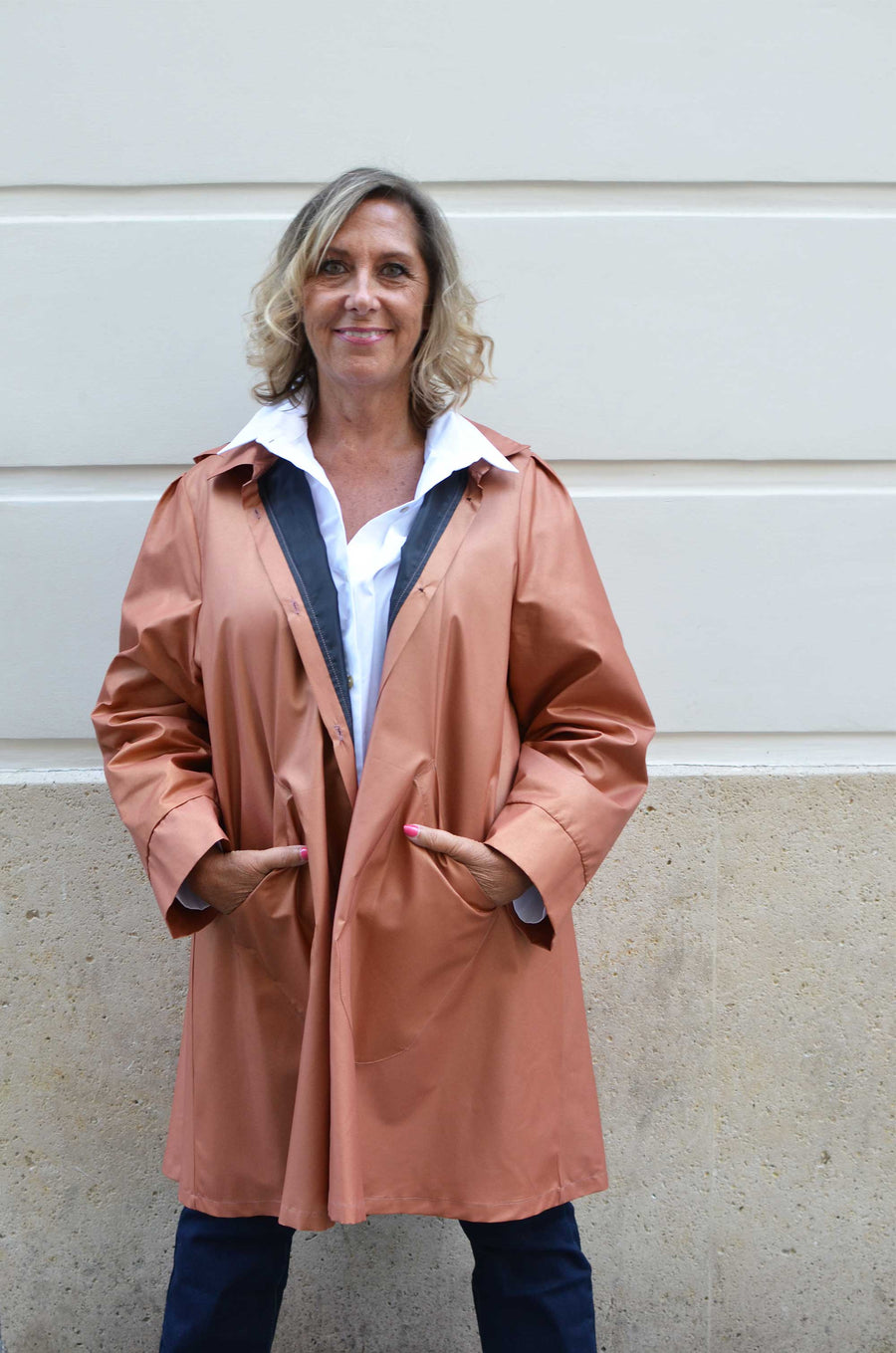 Imperméable grande taille col chemise Brique KATCH208