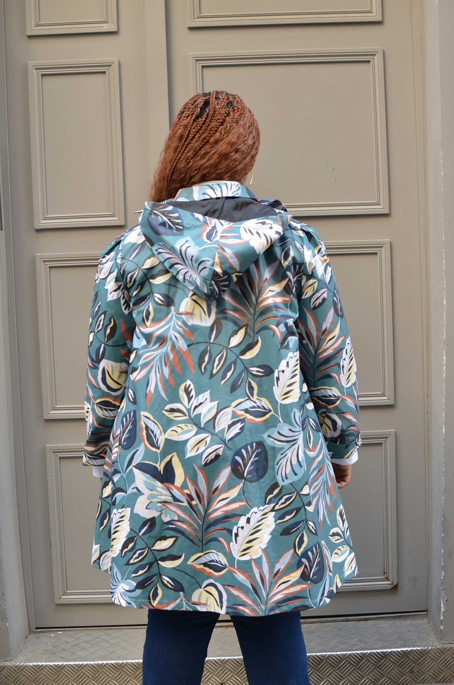Imperméable grande taille col chemise Feuillage KATCH208