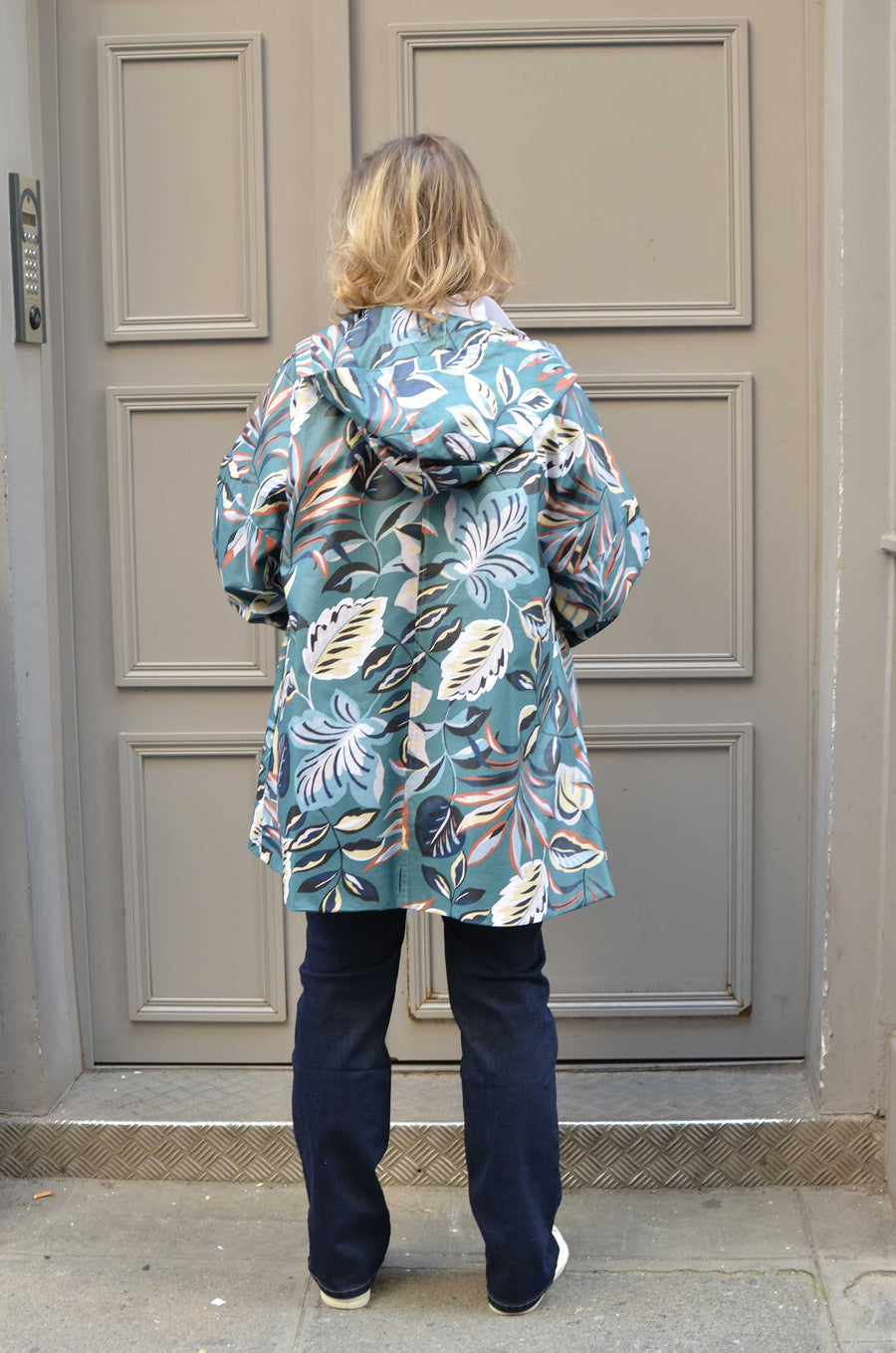 Imperméable grande taille en coton enduit Feuillage MARC08