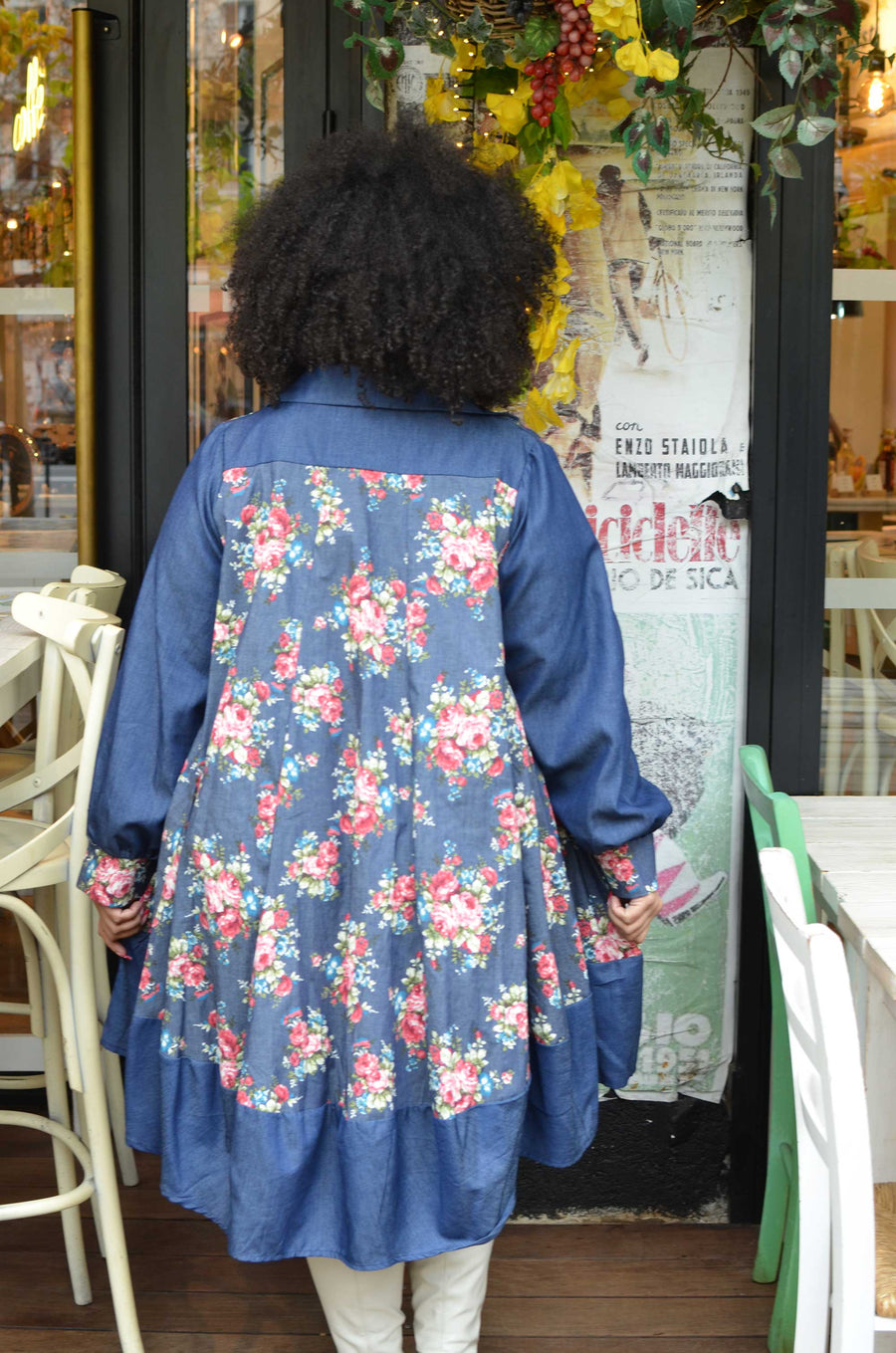 Robe chemise grande taille en jean liberty souple  BEL13