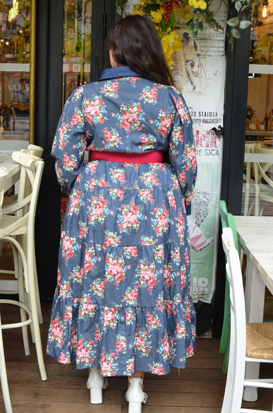 Robe chemise grande taille longue en jean liberty ALIC13