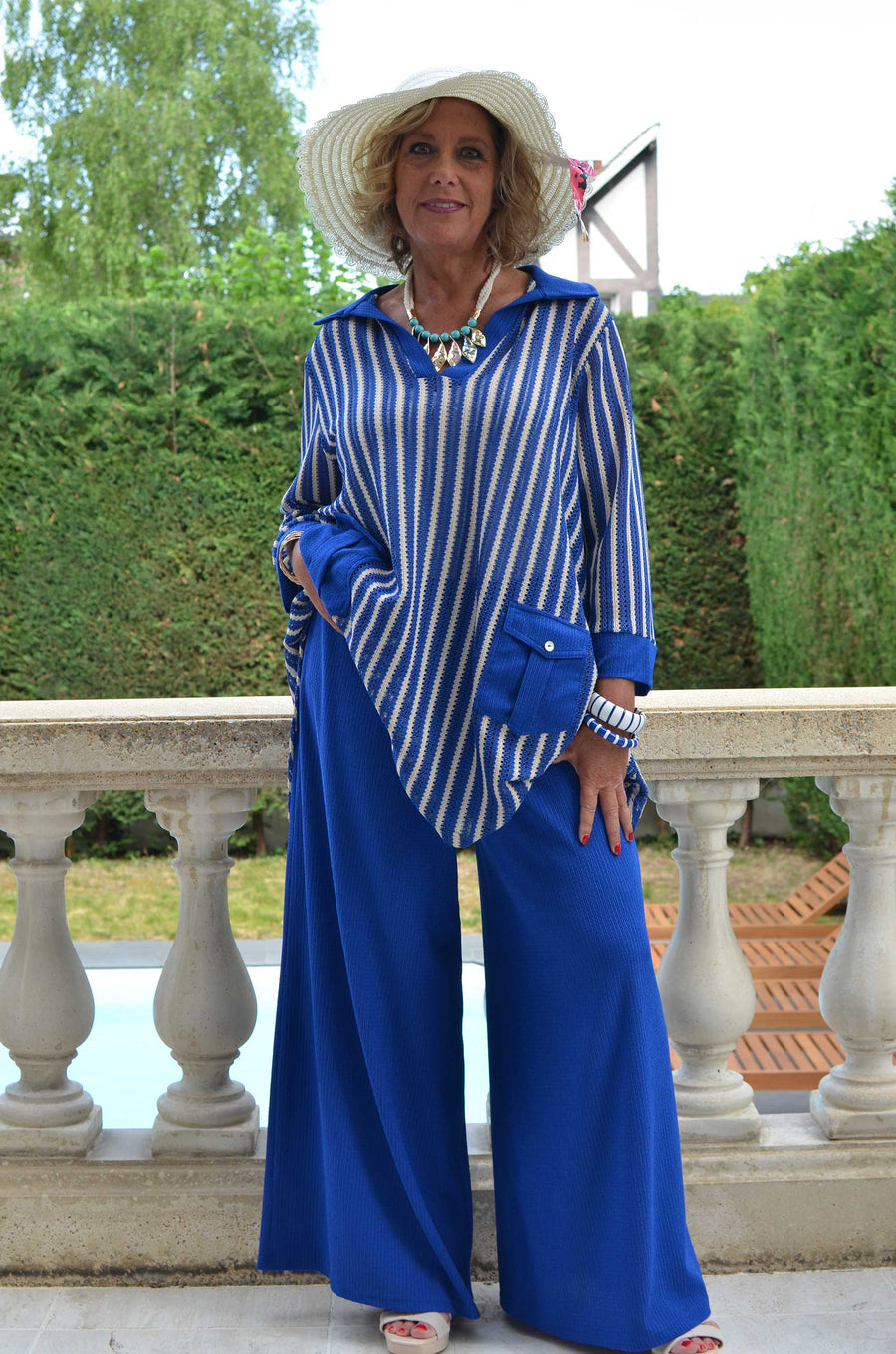 Pantalon grande taille en maille gaufrée MIR02C